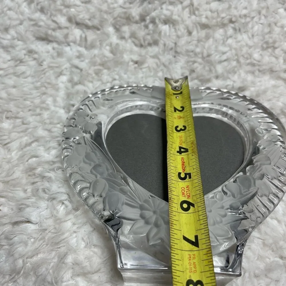 Home Beautiful heavy lead crystal Heart 7x7 Glass Picture Frame
